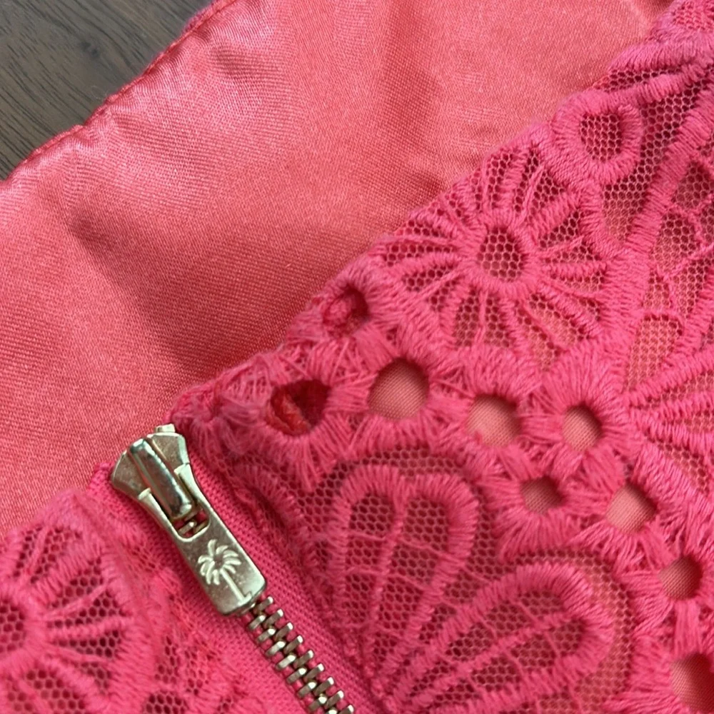 LILY PULITZER STRAPLESS EMBROIDERED LACE MINI DRESS - Picture 7 of 9
